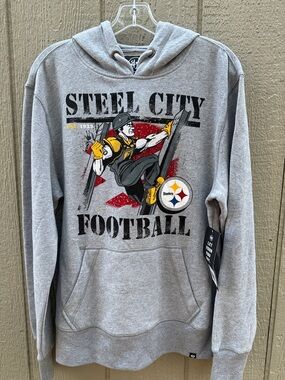 Steel City Football Gray Hooded Pullover Sweatshirt S